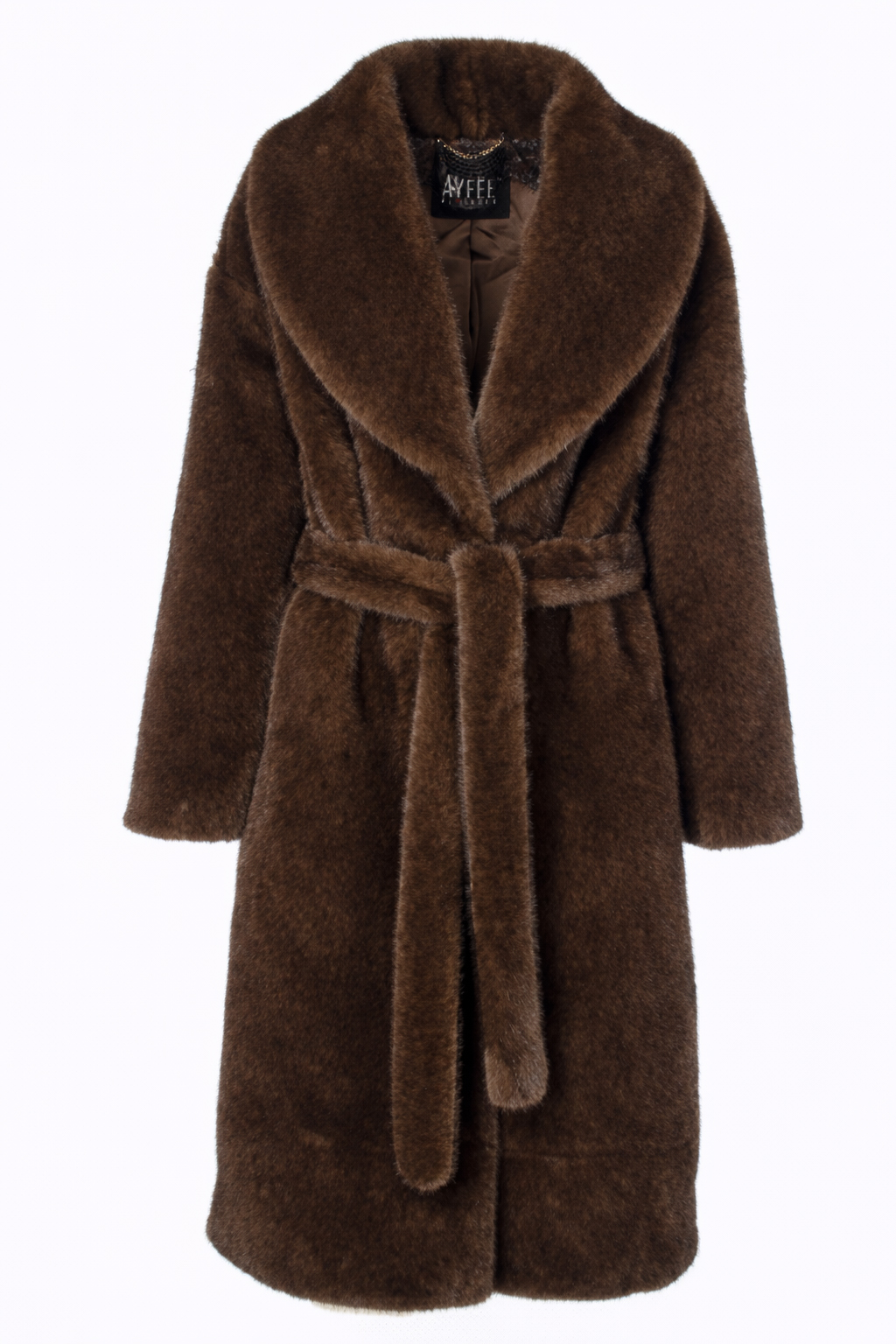 GIACCA LUNGA FAUX FUR FAKE MINK,4 TG,100%PL,MADE IN PRC          - BROWN